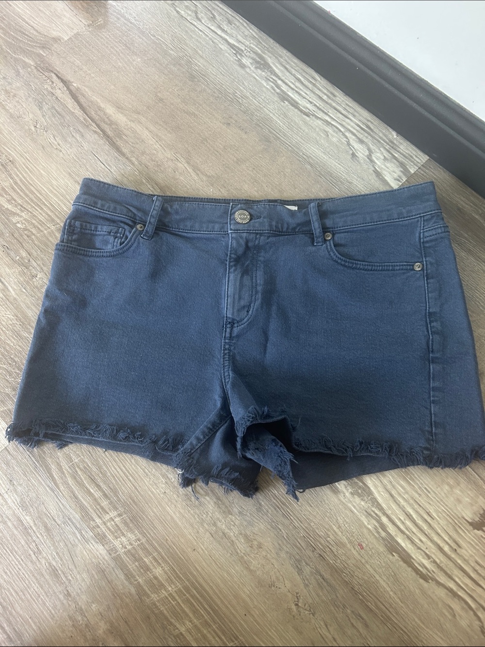 Classic navy Frayed Hem Women's Denim Shorts